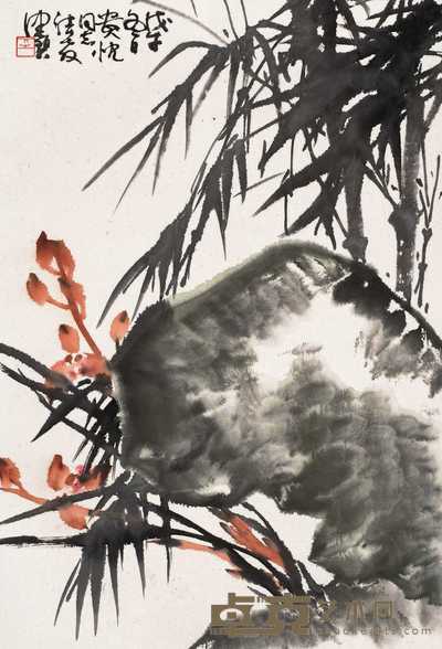 陈佩秋 戊午（1978年）作 三清图 轴 66×45cm